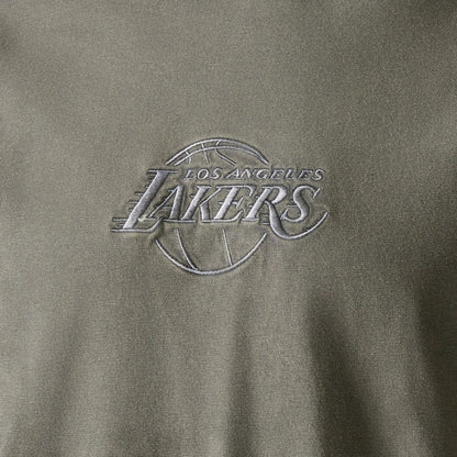 The Male model is wearing LA Lakers NBA Washed Grey Box T-Shirt 4