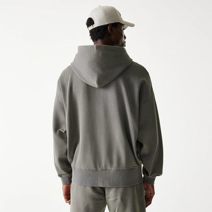 The Male model is wearing LA Lakers NBA Washed Grey Full Zip Hoodie 2