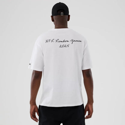 The Male model is wearing LA Rams NFL International Series Games 2025 White Premium T-Shirt 2