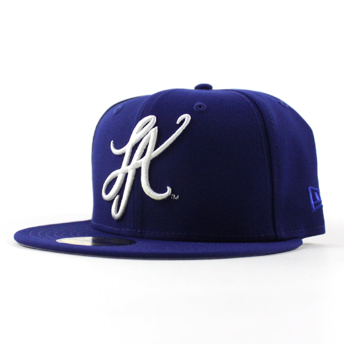 LA Script New Era 59Fifty Hat (Dark Royal Blue GRAY UNDER BRIM)