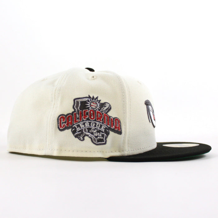 Lake Elsinore Storm California League Patch New Era 59Fifty Fitted Cap (Chrome White Black Green Under Brim)