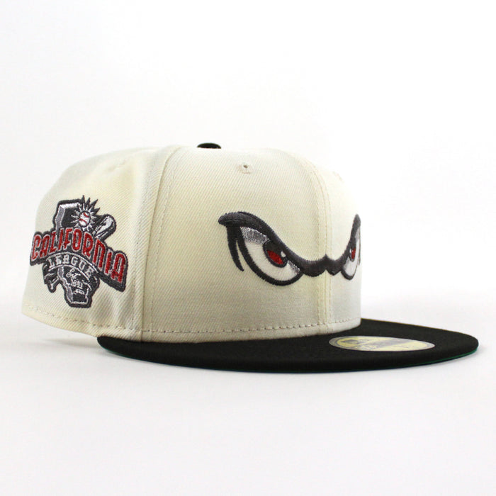 Lake Elsinore Storm California League Patch New Era 59Fifty Fitted Cap (Chrome White Black Green Under Brim)