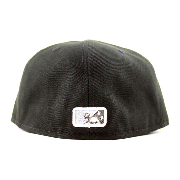 LAS VEGAS 51S New Era 59Fifty Fitted Hat (Black Metallic Silver Gray Under Brim)
