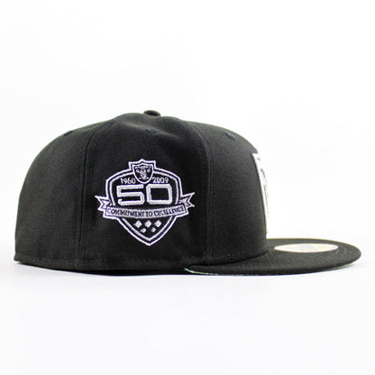 Las Vegas Raiders 50th Anniversary New Era 59Fifty Fitted Hat (Black Green Paisley Under Brim)