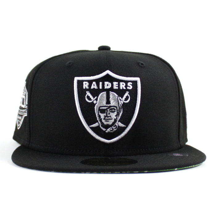 Las Vegas Raiders 50th Anniversary New Era 59Fifty Fitted Hat (Black Green Paisley Under Brim)