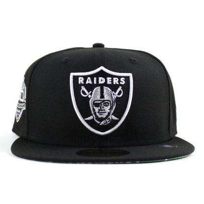 Las Vegas Raiders 50th Anniversary New Era 59Fifty Fitted Hat (Black Green Paisley Under Brim)