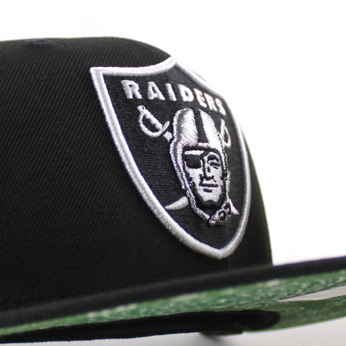 Las Vegas Raiders 50th Anniversary New Era 59Fifty Fitted Hat (Black Green Paisley Under Brim)