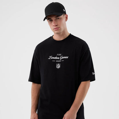 The Male model is wearing London Games NFL International Series Games Black Oversized T-Shirt 5