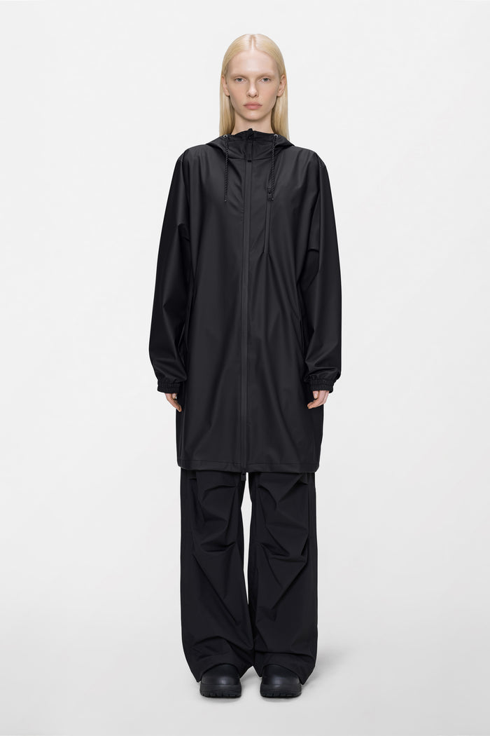 RAINS Long Storm Breaker Black Jacket