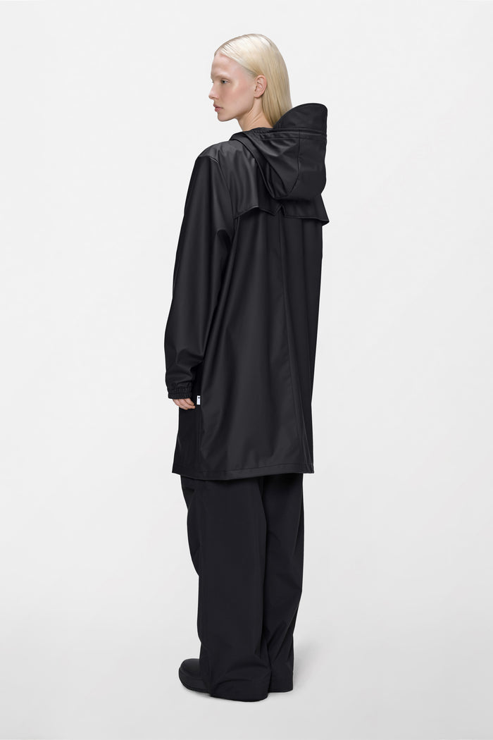 RAINS Long Storm Breaker Black Jacket