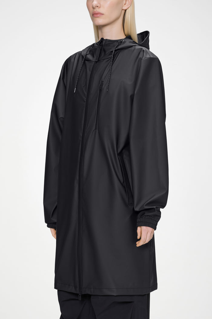 RAINS Long Storm Breaker Black Jacket