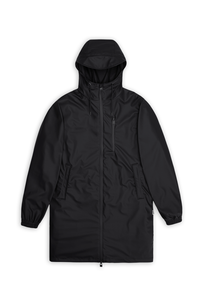 RAINS Long Storm Breaker Black Jacket