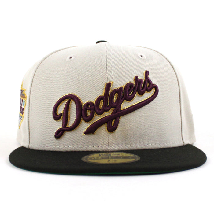 Los Angeles Dodgers 2020 World Champions New Era 59Fifty Fitted Hat (Stone Gray Black Green Under Brim)