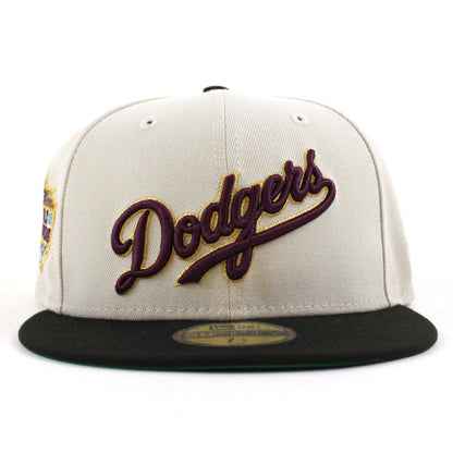 Los Angeles Dodgers 2020 World Champions New Era 59Fifty Fitted Hat (Stone Gray Black Green Under Brim)