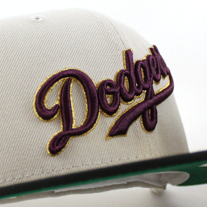 Los Angeles Dodgers 2020 World Champions New Era 59Fifty Fitted Hat (Stone Gray Black Green Under Brim)