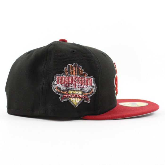 Los Angeles Dodgers 40th Anniversary New Era 59Fifty Fitted Hat (Black Pinot Red Gray Under Brim)