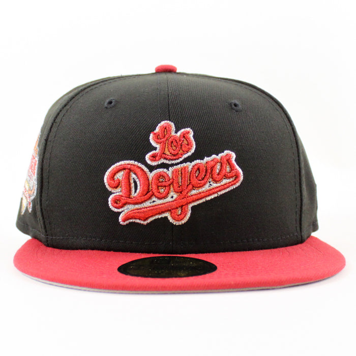 Los Angeles Dodgers 40th Anniversary New Era 59Fifty Fitted Hat (Black Pinot Red Gray Under Brim)