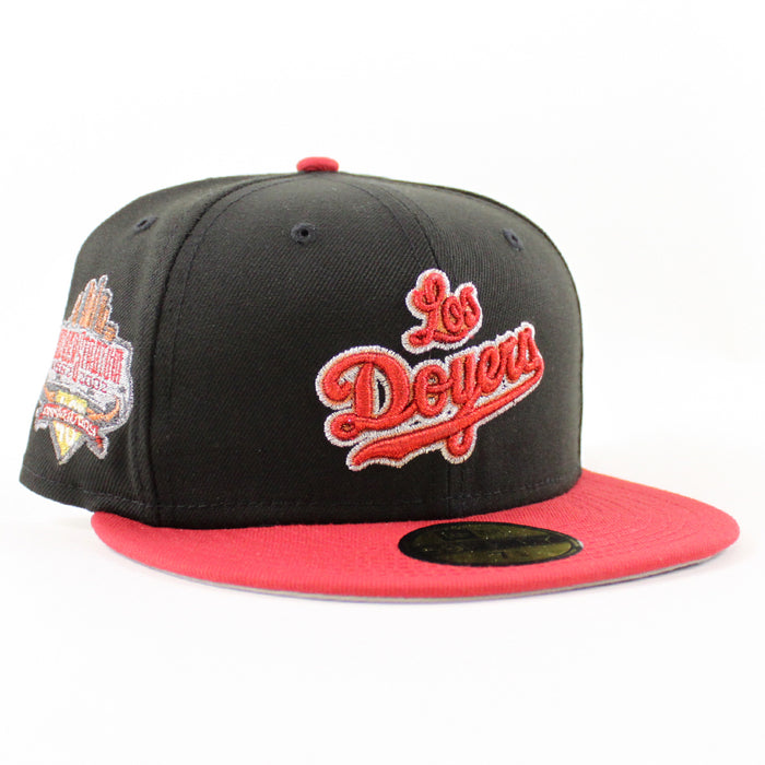 Los Angeles Dodgers 40th Anniversary New Era 59Fifty Fitted Hat (Black Pinot Red Gray Under Brim)