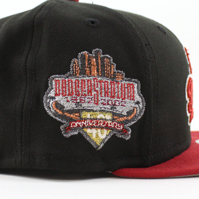 Los Angeles Dodgers 40th Anniversary New Era 59Fifty Fitted Hat (Black Pinot Red Gray Under Brim)