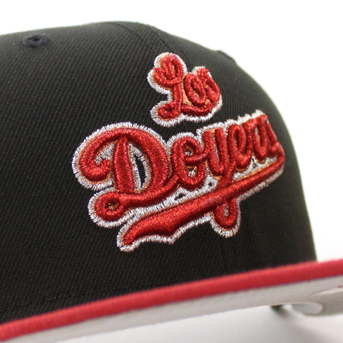 Los Angeles Dodgers 40th Anniversary New Era 59Fifty Fitted Hat (Black Pinot Red Gray Under Brim)