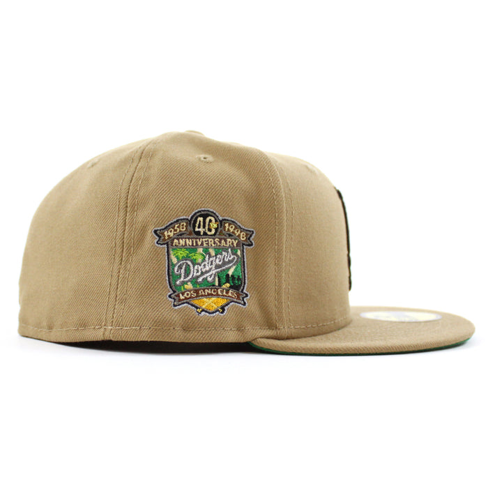 Los Angeles Dodgers 40th Anniversary New Era 59Fifty Fitted Hat (KHAKI KELLY GREEN Under Brim)