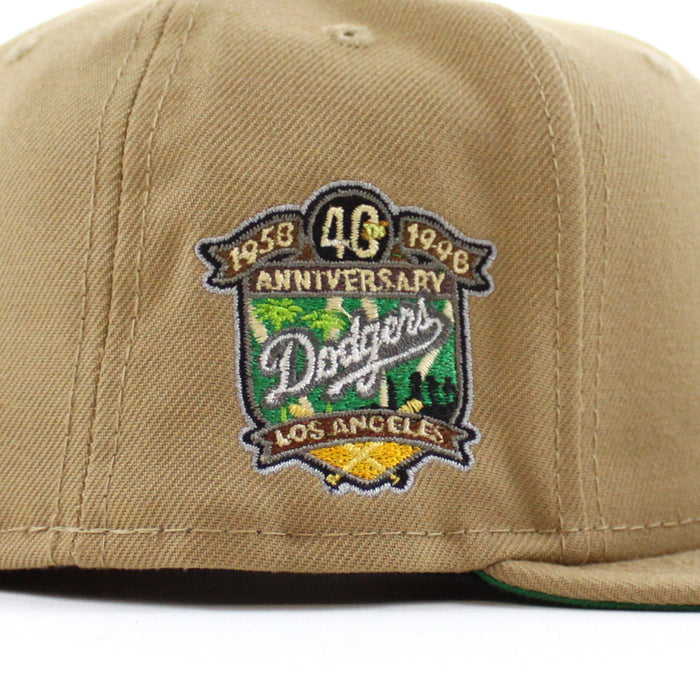 Los Angeles Dodgers 40th Anniversary New Era 59Fifty Fitted Hat (KHAKI KELLY GREEN Under Brim)