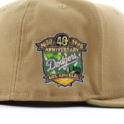 Los Angeles Dodgers 40th Anniversary New Era 59Fifty Fitted Hat (KHAKI KELLY GREEN Under Brim)