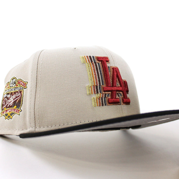 Los Angeles Dodgers 40th Anniversary New Era 59Fifty Fitted Hat (Stone Black Gray Under Brim)