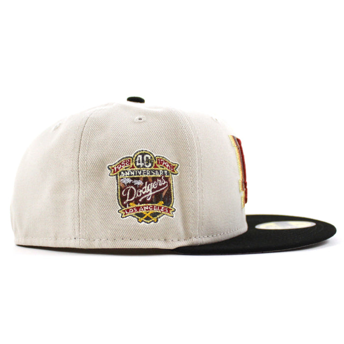 Los Angeles Dodgers 40th Anniversary New Era 59Fifty Fitted Hat (Stone Black Gray Under Brim)