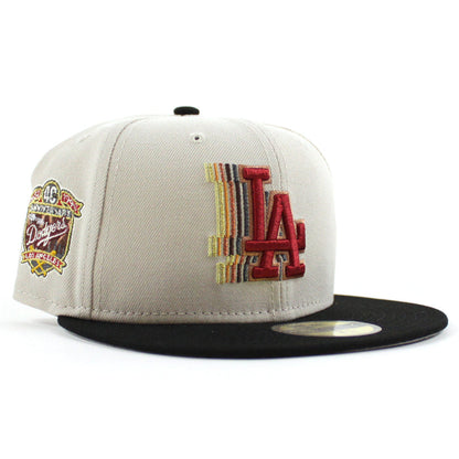 Los Angeles Dodgers 40th Anniversary New Era 59Fifty Fitted Hat (Stone Black Gray Under Brim)
