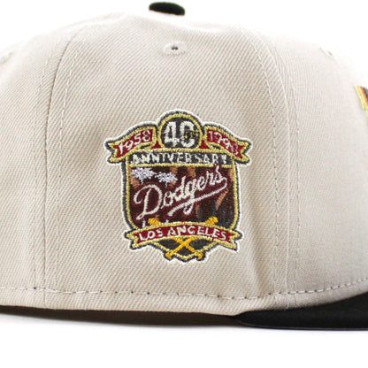 Los Angeles Dodgers 40th Anniversary New Era 59Fifty Fitted Hat (Stone Black Gray Under Brim)