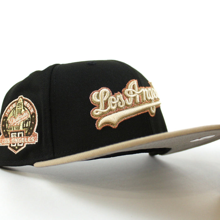 Los Angeles Dodgers 50 Years New Era 59Fifty Fitted Hat (Black Camel Gray Under Brim)