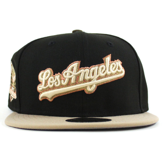 Los Angeles Dodgers 50 Years New Era 59Fifty Fitted Hat (Black Camel Gray Under Brim)