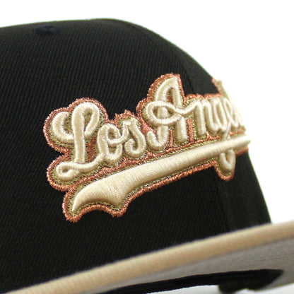 Los Angeles Dodgers 50 Years New Era 59Fifty Fitted Hat (Black Camel Gray Under Brim)