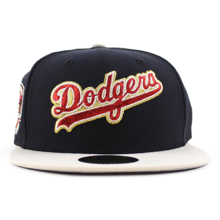 Los Angeles Dodgers 50th Anniversary DODGERS STADIUM New Era 59Fifty Fitted Hat (Navy Stone Gray Under Brim)