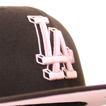 Los Angeles Dodgers 50th Anniversary DODGERS STADIUM New Era 59Fifty Fitted Hat (Burntwood Pink Under Brim)