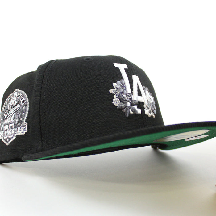 Los Angeles Dodgers 50th Anniversary New Era 59Fifty Fitted Hat (Black Corduroy Green Under Brim)