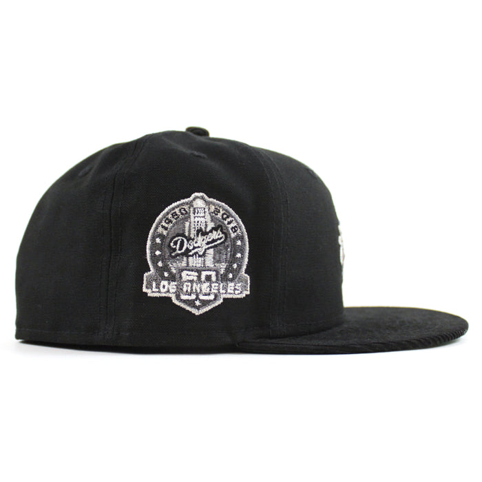 Los Angeles Dodgers 50th Anniversary New Era 59Fifty Fitted Hat (Black Corduroy Green Under Brim)