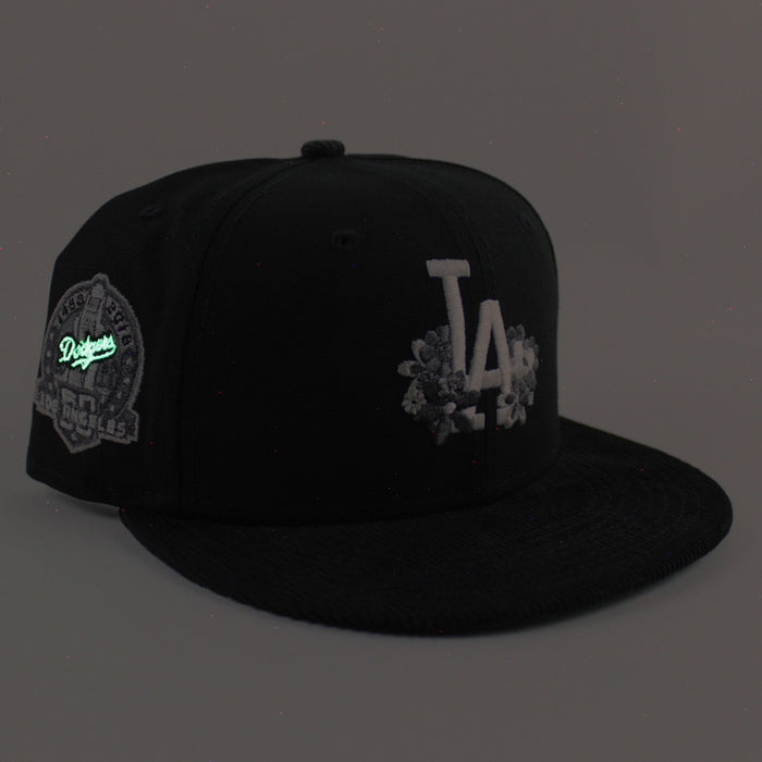 Los Angeles Dodgers 50th Anniversary New Era 59Fifty Fitted Hat (Black Corduroy Green Under Brim)
