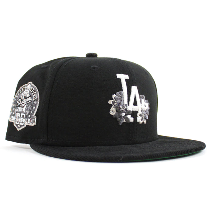 Los Angeles Dodgers 50th Anniversary New Era 59Fifty Fitted Hat (Black Corduroy Green Under Brim)