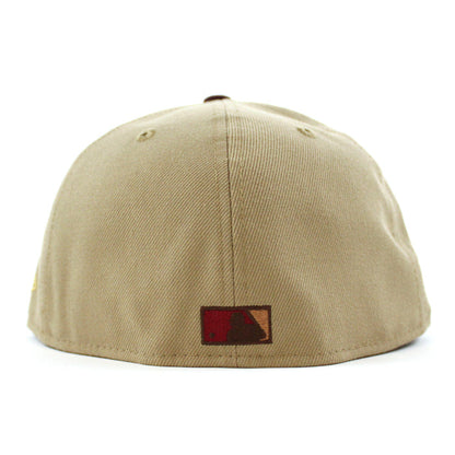 Los Angeles Dodgers 50th Anniversary New Era 59Fifty Fitted Hat (Camel Maroon Pinot Red Under Brim)