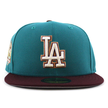 Los Angeles Dodgers 60th Anniversary New Era 59Fifty Fitted Hat (Aqua Maroon Gray Under Brim)