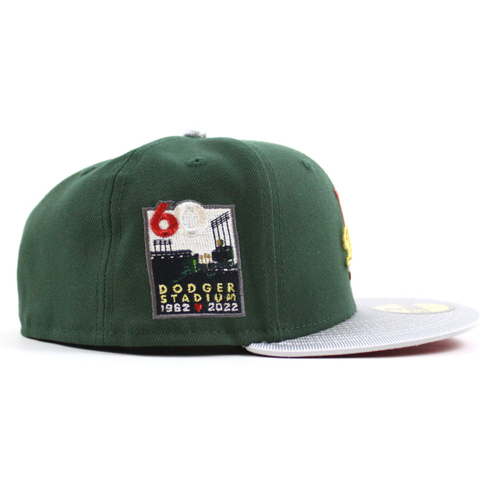 Los Angeles Dodgers 60th Anniversary New Era 59Fifty Fitted Hat (Cilantro Green Silver Scarlet Red  Under Brim)