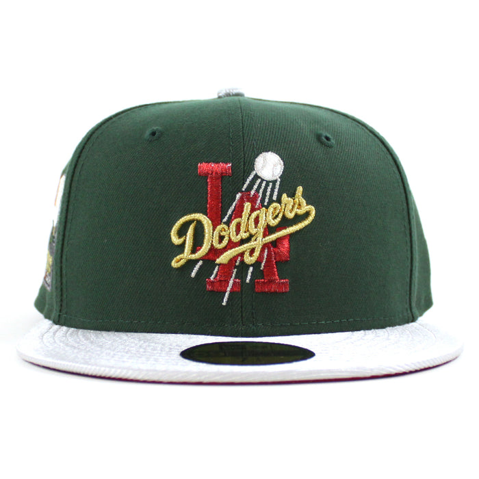 Los Angeles Dodgers 60th Anniversary New Era 59Fifty Fitted Hat (Cilantro Green Silver Scarlet Red  Under Brim)