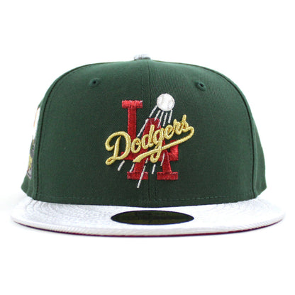 Los Angeles Dodgers 60th Anniversary New Era 59Fifty Fitted Hat (Cilantro Green Silver Scarlet Red  Under Brim)
