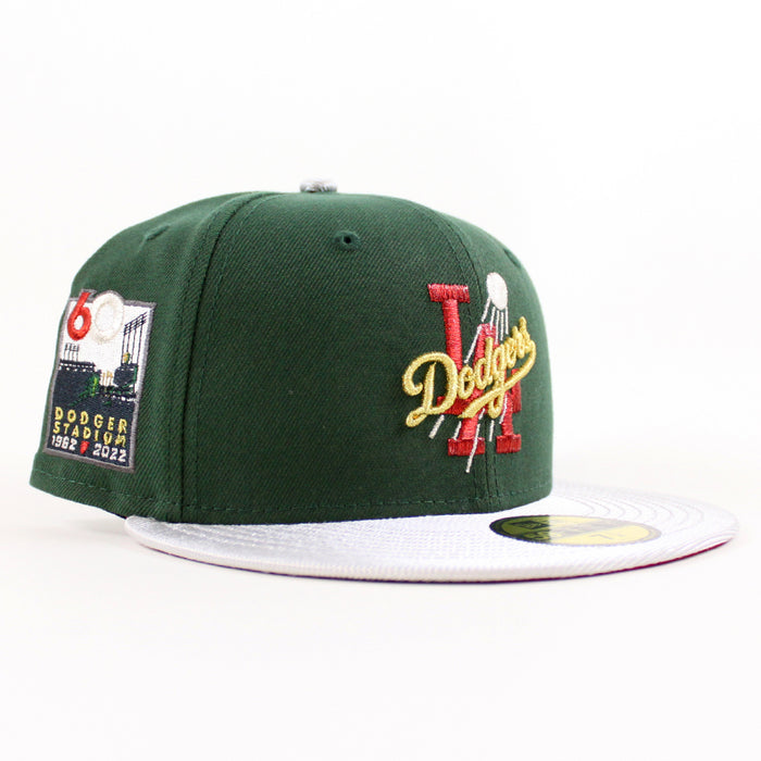 Los Angeles Dodgers 60th Anniversary New Era 59Fifty Fitted Hat (Cilantro Green Silver Scarlet Red  Under Brim)