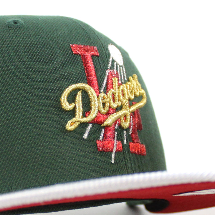Los Angeles Dodgers 60th Anniversary New Era 59Fifty Fitted Hat (Cilantro Green Silver Scarlet Red  Under Brim)
