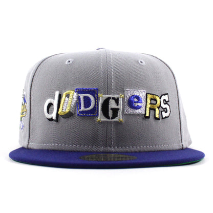 Los Angeles Dodgers Death Note 100 Years Patch New Era 59Fifty Fitted Hat (Gray Royal Blue Green Under Brim)