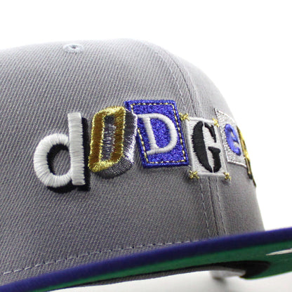 Los Angeles Dodgers Death Note 100 Years Patch New Era 59Fifty Fitted Hat (Gray Royal Blue Green Under Brim)