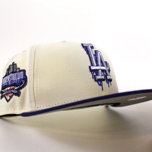 Los Angeles Dodgers I Bleed Dodger Blue 40th Anniversary New Era 59Fifty Fitted Hat (Chrome White Royal Blue Gray Under Brim)